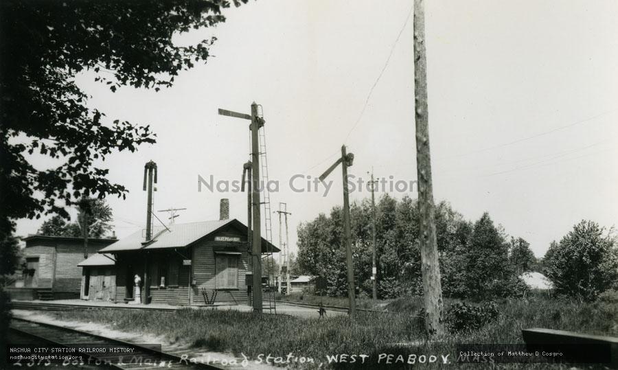 Postcard: Boston & Maine Railroad Station, West Peabody, Massachusetts